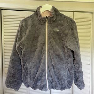 [SOLD] Pink/gray reversible The North Face jacket. Girls XL or Women’s S.